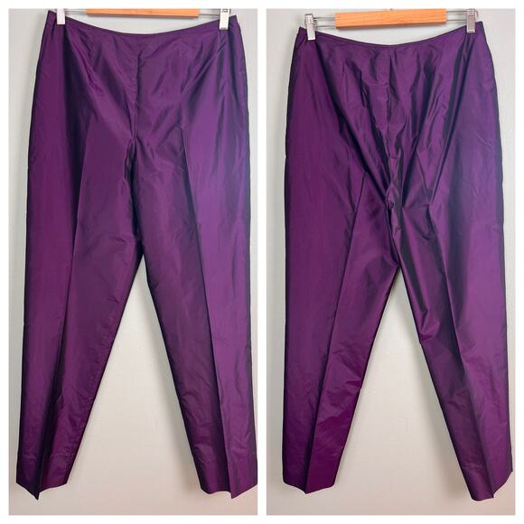 Carlisle Womens 10 Vintage 100% Silk Shantung High Waisted Formal Party Pants - Picture 11 of 11
